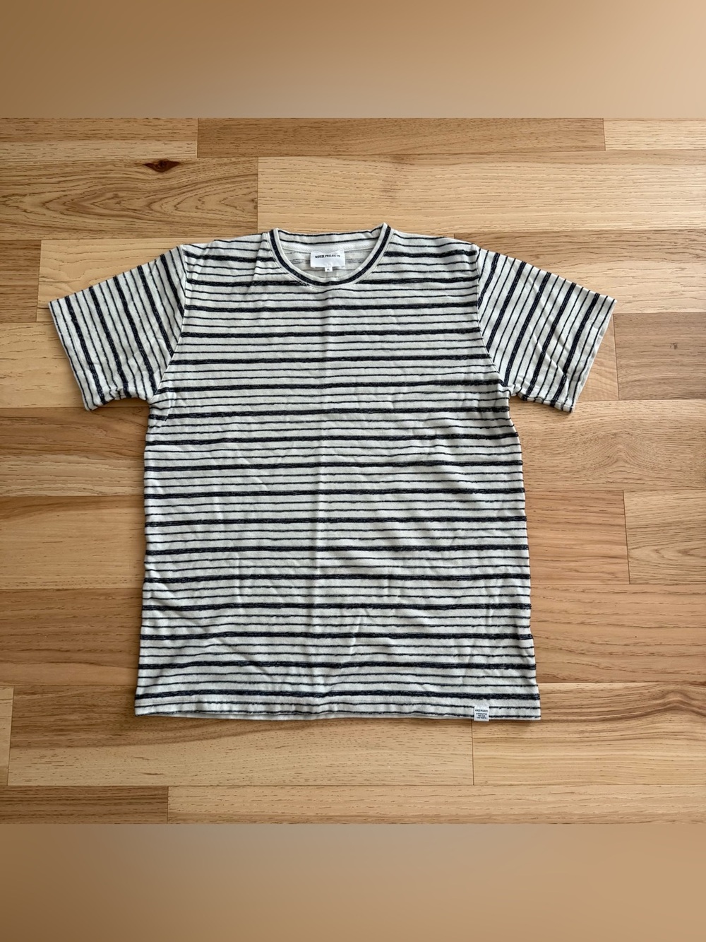 Norse Projects Blue Narrow Stripe Crew Tee Size XL